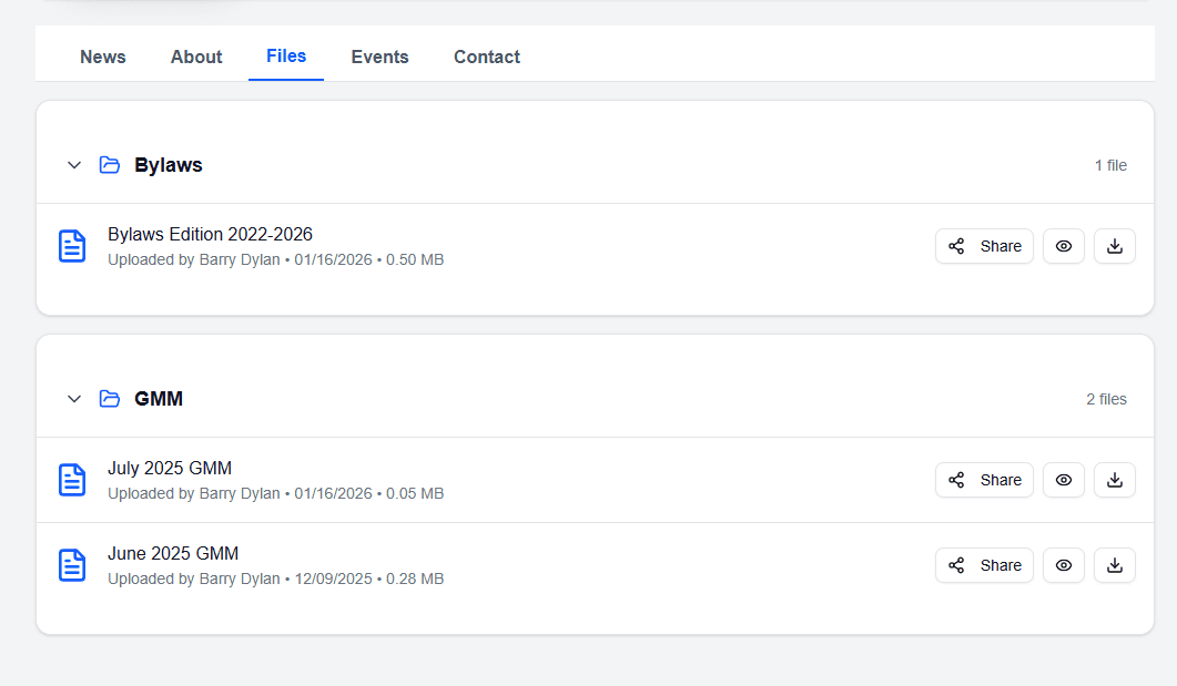 Document library screenshot